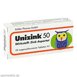 UNIZINK 50 magensaftresistente Tabletten