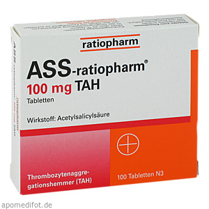 ASS-ratiopharm 100 mg TAH Tabletten
