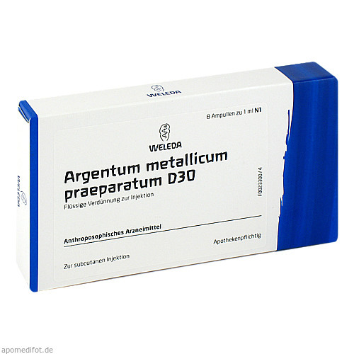 ARGENTUM METALLICUM praeparatum D 30 Ampullen