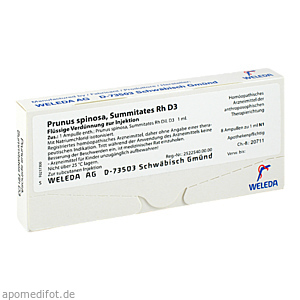 PRUNUS SPINOSA SUMMITATES Rh D 3 Ampullen