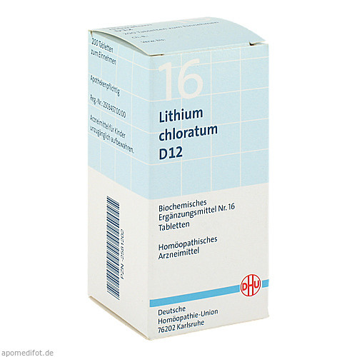 BIOCHEMIE DHU 16 Lithium chloratum D 12 Tabletten