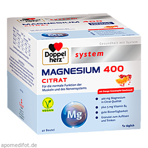 DOPPELHERZ Magnesium 400 Citrat system Granulat