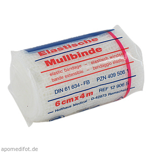 MULLBINDEN elastisch 6 cmx4 m