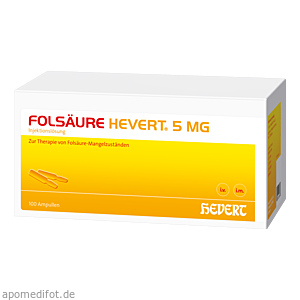 FOLSÄURE HEVERT 5 mg Ampullen