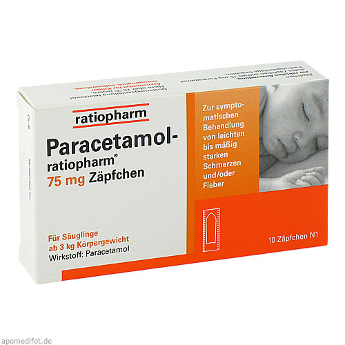 PARACETAMOL-ratiopharm 75 mg Zäpfchen