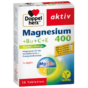 DOPPELHERZ Magnesium 400+B12+C+E Tabletten