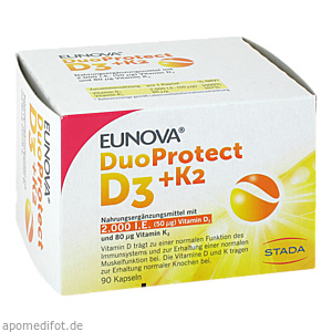 EUNOVA DuoProtect D3+K2 2000 I.E./80 μg Kapseln